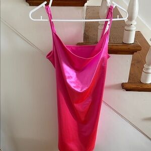 Zaful Pink Satin Maxi Dress